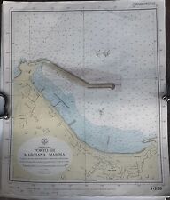 2 Carte Nautiche Originali Rio Marina e Marciana Marina Tirreno Isola d'Elba