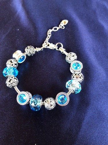 Bracciale con ciondolo - , "blu