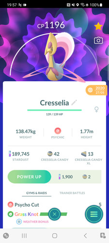 Cresselia con doppio movimento