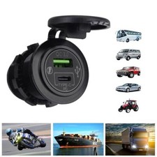 Caricabatterie presa doppia USB TYPE-C 12V 24V per auto furgone autobus 15816