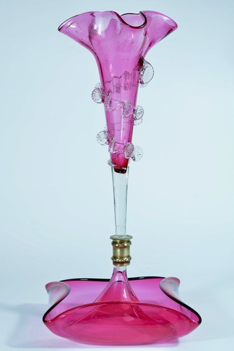 Antico vaso vetro rosa - vaso, in