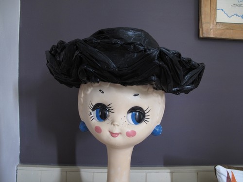 Cappello vintage nero paglia