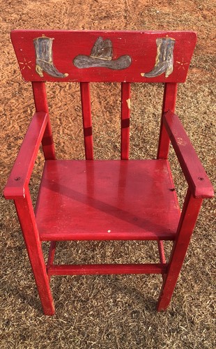 Sedia rossa legno - sedia, vintage