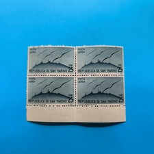 25 CENT POSTA AEREA - REP. SAN MARINO QUARTINA FRANCOBOLLI DA COLLEZIONE