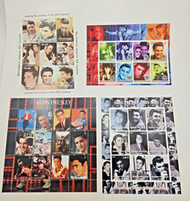 Elvis Presley Rock n Roll Worldwide Stamp Sheet Collezione 4 set diversi come nuovi