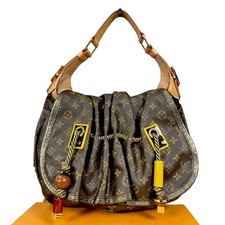 Borsa a tracolla Louis Vuitton Monogram Kalahari GM Hobo corda perline metallizzata LV EUC