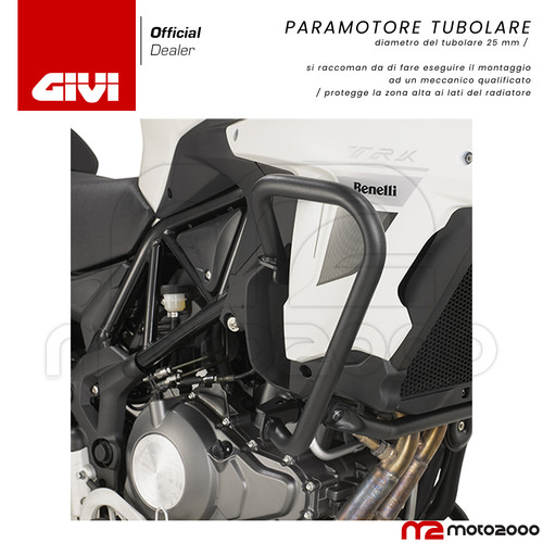 Paramotore tubolare nero givi - tubolare,