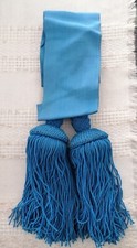 Sciarpa originale principe di piemonte con frange in canutiglia celeste