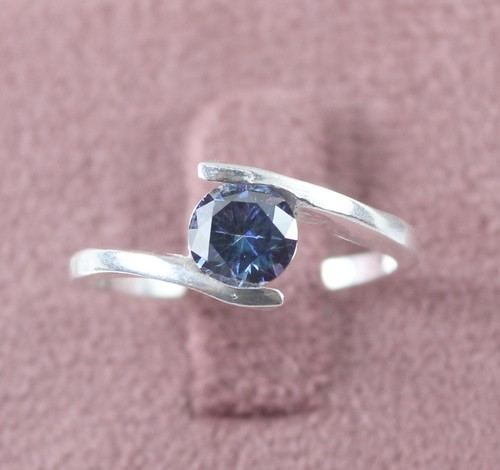 Anello solitario diamante blu - diamante,