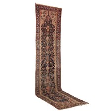 Tappeto Malayer Antico Cotone Lana Nodo Fine Iran 410 x 108 cm