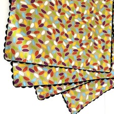 4 Tovagliette Cotone Primaverili Colorate Spruzzate Bordo Nero Marca è Colori COTON