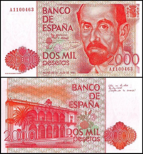 Spagna 2000 pesetas 1980 - pesetas,,