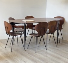 SET 6 SEDIE VINTAGE LULLI CARLO RATTI ANNI 50 LEGNO CURVATO SEDIA DA PRANZO