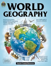 Teacher Created Resources Grade 5-8 World GeoGradeaphy WorkBook Printed Book