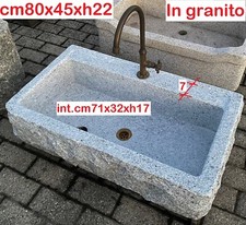 Lavello lavandino in vera pietra granito 80 cm