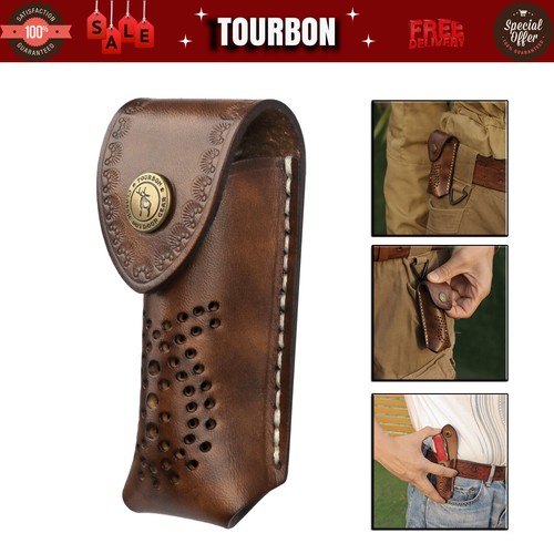 Tourbon leather pocket knife - leather,