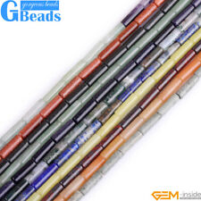 Perline tubo colonna pietre assortite 4x12 mm per fare gioielli spedizione gratuita 15"