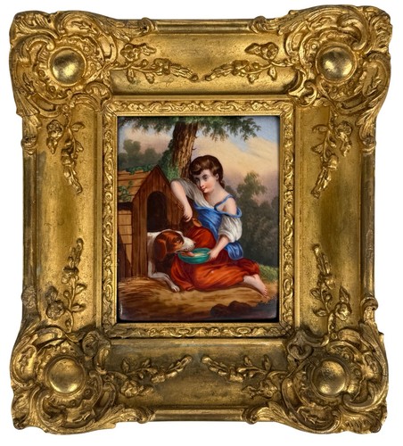 Antica targa porcellana