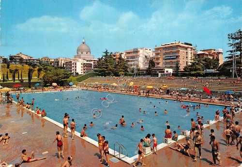 Cartolina roma eur piscina - roma,