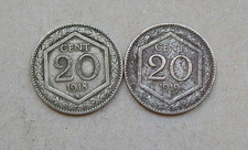 1918 e 1919 COPPIA  20 centesimi ESAGONO  Vittorio Emanuele III
