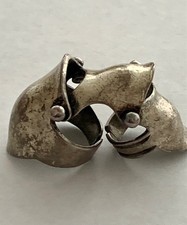 Vintage Silver Ring Articulated Armor Three Band Full Finger Adjustable Signed