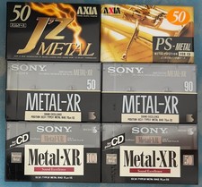 SONY METAL-XR  -AXIA METAL TIPO IV - Lotto di 6 Audiocassette