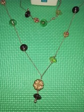 Thun collana bracciale braccialetto quadrifoglio portafortuna vetro colorato