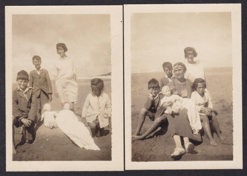 Two antique photographs family - two,