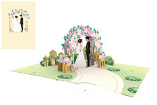 Biglietto Auguri Kirigami  Fatto A Mano Torta Sposi