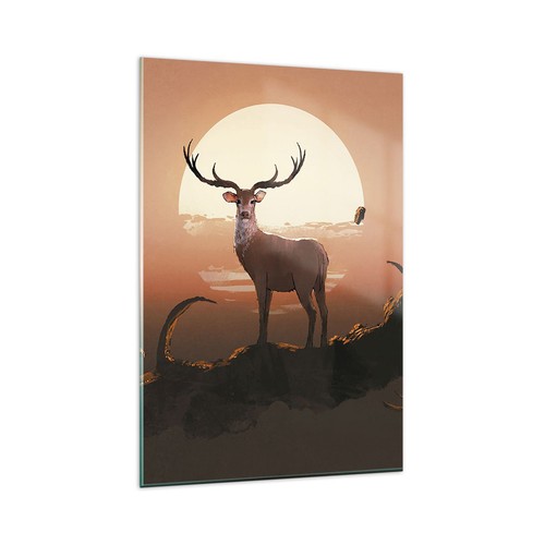 Quadro vetro 80x120cm cervo - su,