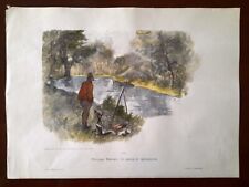 Stampa antica PITTORE IN RIVA AL LAGHETTO Pompeo Mariani 1896 Antique print