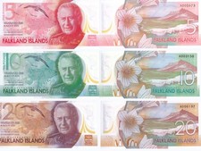 Isole Falkland set 3 UNC 5 10