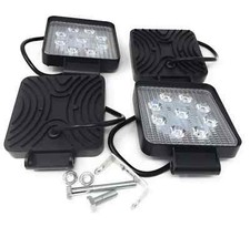 4 FARI  27W Faretto a 9 Led 10-30V Lampada Lavoro Auto Barca Camion Suv Quadrato