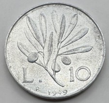 1949 R Italy 10 Lire Coin -