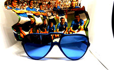Vintage Occhiali da sole uomo ITALIA Nazionale mondiale calcio 1974 goccia blu
