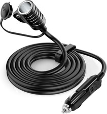 Prolunga 5Mt Presa Cavi Accendisigari 12V/24V, 16 AWG Spinotto Con Fusibile 15A 