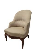 Poltrona Luigi Filippo in noce massello - poltroncina - epoca meta' 800.