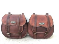 Borsa da moto Saddle Classic USA borse in pelle borsa marrone lavorata da sel...