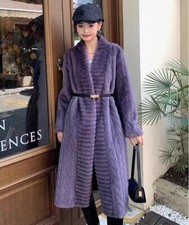 Cappotto cappotto donna moda invernale scollo V manica lunga sciolto caldo pelliccia visone sintetica