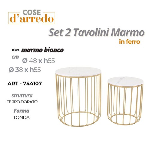 Tavolino tondo marmo - tavolino,