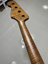 AAAAA Roasted Flame Maple Fretless Jazz Bass Fai da Te Collo Chitarra 20 Tasti Satinato