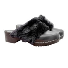 Zoccoli in vero legno neri con