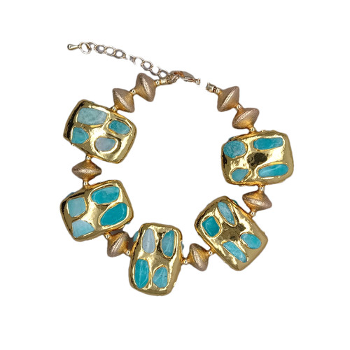 Bracciale perline rettangolare - bracciale,