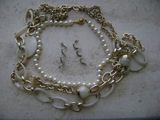 collana estiva DOLMAN come nuova+orecchini spirale argento 925+collana girocollo