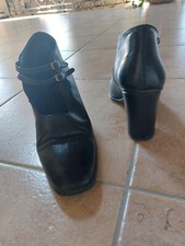 Comodissime scarpe tacco invernali pelle con doppio cinturino. N.38, tacco medio