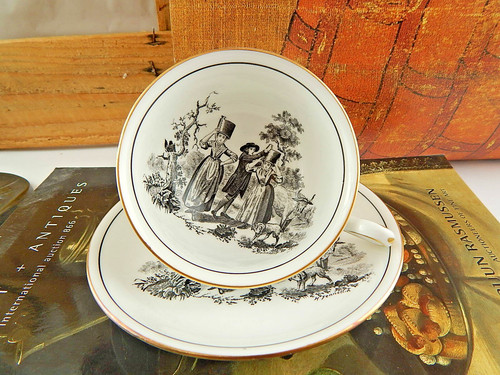 Antico raro set tazza tè - tazza,