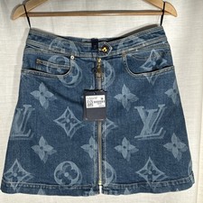 Gonna Louis Vuitton Monogram Denim linea A taglia 38 con etichette e ricevuta mai indossata