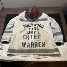 Fire Chief Jacket Vintage Helmet Hollywood California Dept Pants Set anni 60 HFD