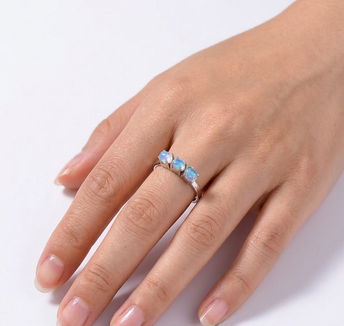 Etiope opale gemma 925 anello - opale,