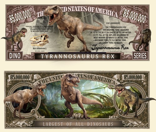 Tirannosauro banconota 1 - tirannosauro,